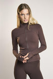 Signature Espresso High-Neck-Full-Zip Jacket