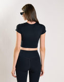 Agon Women's Black Square Neck Crop Top