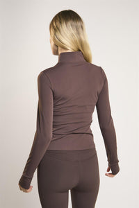 Signature Espresso High-Neck-Full-Zip Jacket