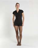 Agon Black Button-Front Playsuit