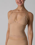 Agon Sand Scalloped Lace Edging Top