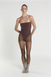 Square Neck Bodysuit - Coffee