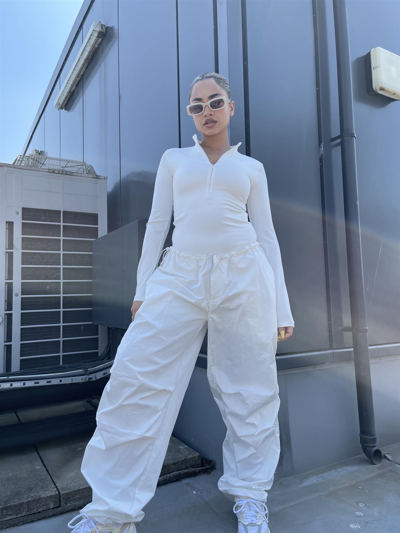 Everywear Off-White Parachute Pants