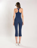 Agon Women's Navy Cropped Flare Leggings
