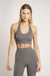 Signature Khaki Halter-Neck Crop-Top