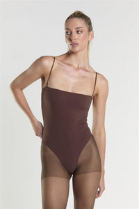 Square Neck Bodysuit - Coffee