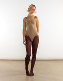 V-Neck Backless Shapewear Bodysuit - Beige