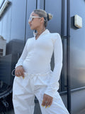 Everywear Off-White Long-Sleeve Zip-Up Bodysuit