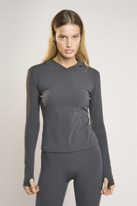 Signature Graphite-Grey Hooded Top