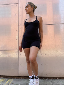 Everywear Black Scoop-Neck Short-Length Unitard