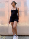 Everywear Black Scoop-Neck Short-Length Unitard