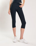 Agon Women's Black High Waisted Cropped Leggings