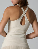 Cream Cross-Back Top