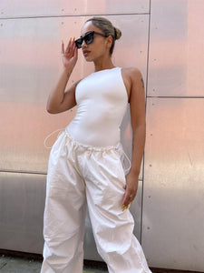 Everywear Off-White Sleeveless-Crew-Neck Bodysuit