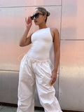 Everywear Off-White Sleeveless-Crew-Neck Bodysuit