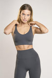 Signature Graphite-Grey Scoop-Neck Crop-Top