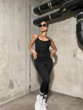 Everywear Black Scoop-Neck Full-Body Unitard