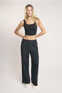 Agon Lounge Black Square-Neck Crop-Top