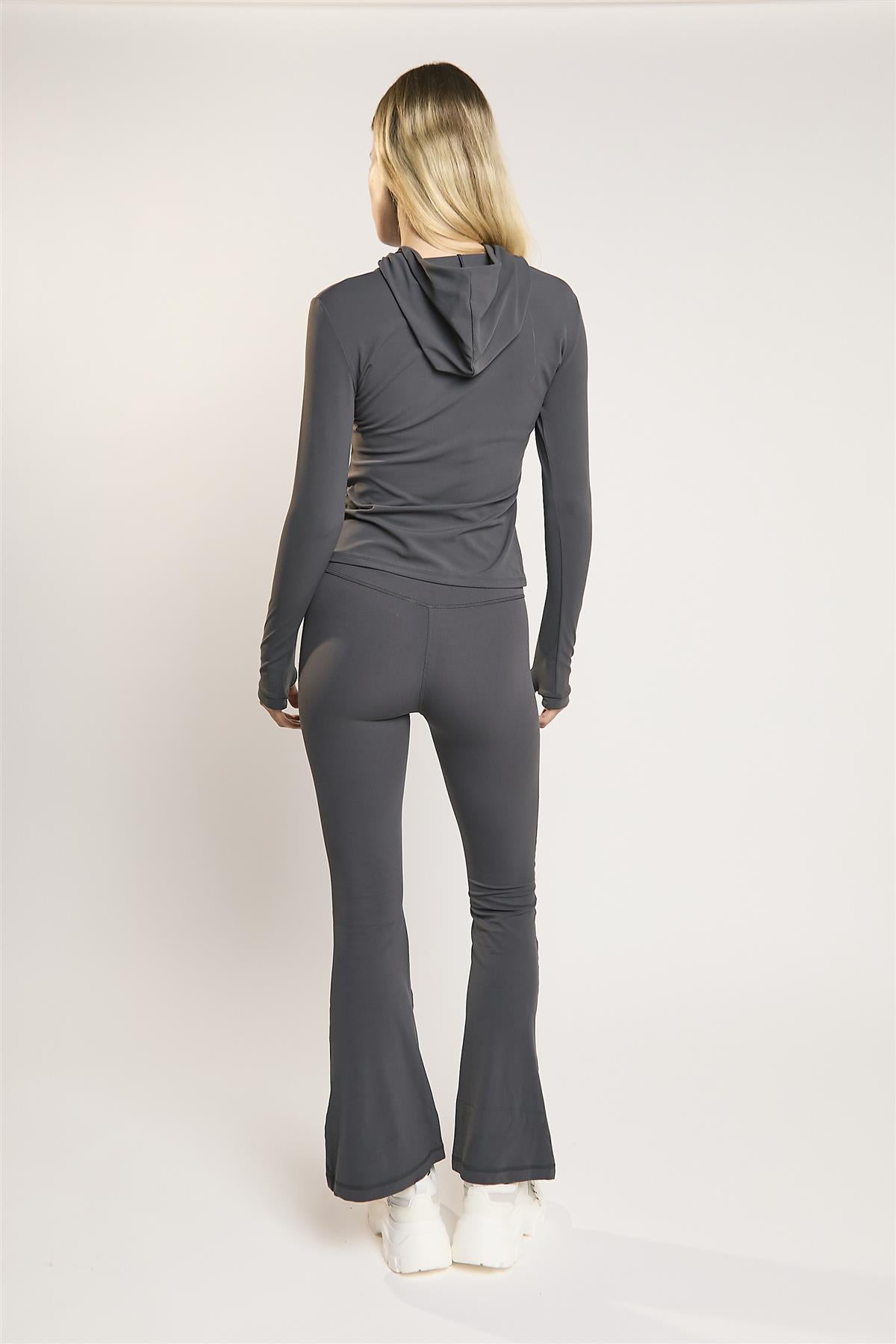 Signature Graphite-Grey Flare-Leggings
