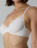 Agon White Lace-Trimmed Bra
