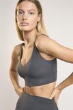 Signature Graphite-Grey Scoop-Neck Crop-Top