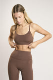 Signature Chestnut Scoop-Neck Crop-Top