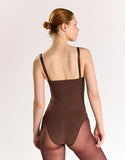 Square Neck Sleeveless Bodysuit - Brown