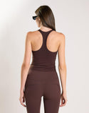 Agon Women's Brown High Waisted Cropped Leggings