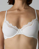 Agon White Lace-Trimmed Bra