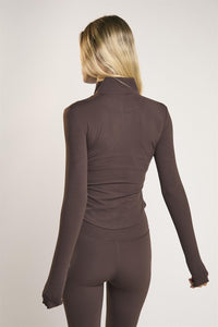 Signature Espresso Half-Zip Top
