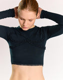 Agon Women's Black Cropped Activewear Top