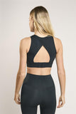 Signature Black Open-Back Crop-Top