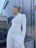 Everywear Off-White Long-Sleeve Zip-Up Bodysuit