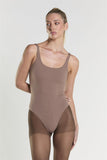 Scoop Neck Bodysuit - Brown