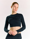 Agon Women's Black Cropped Activewear Top