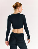 Agon Women's Black Cropped Activewear Top