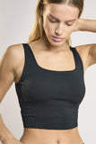 Agon Lounge Black Square-Neck Crop-Top