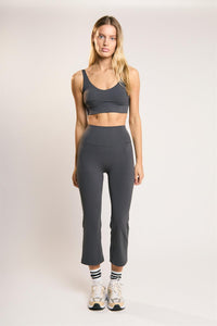 Signature Graphite-Grey Scoop-Neck Crop-Top