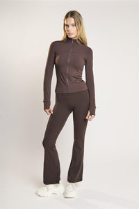 Signature Espresso High-Neck-Full-Zip Jacket