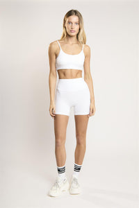 Signature White Scoop-Neck Crop-Top