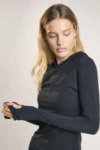 Signature Black Hooded Top