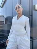 Everywear Off-White Long-Sleeve Zip-Up Bodysuit