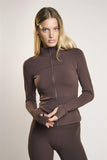 Signature Espresso High-Neck-Full-Zip Jacket