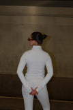 Signature Full Zip Long Sleeve Top - Off White