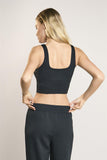 Agon Lounge Black Square-Neck Crop-Top