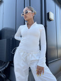 Everywear Off-White Long-Sleeve Zip-Up Bodysuit