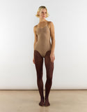 V-Neck Backless Shapewear Bodysuit - Beige