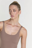 Scoop Neck Bodysuit - Brown