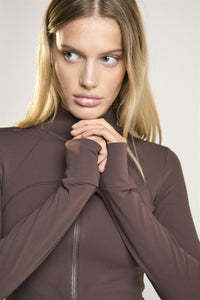Signature Espresso High-Neck-Full-Zip Jacket