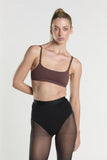 Scoop Neck Bralette - Brown